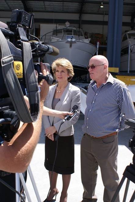 Television camera crews, radio and print journalists were on hand to catch up with the Deputy Leader of the Oppositon and Maritimo CEO Bill Barry-Cotter. © SW